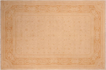 handmade Transitional Kafkaz Chobi Ziegler Tan Rust Hand Knotted RECTANGLE 100% WOOL area rug 6 x 9